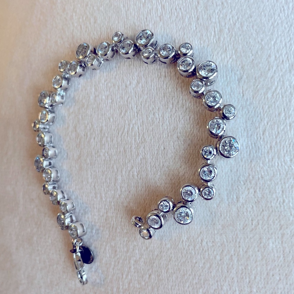 Sparkling Silver Bracelet with Crystal Accents